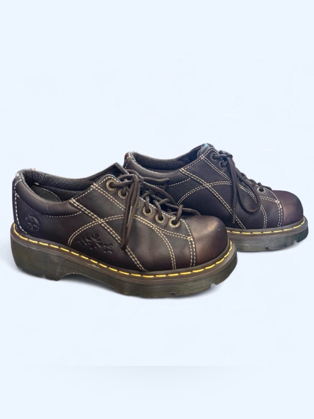 Dr Martens 12283 Vintage Y2K Brown Leather Daisy Platform Oxford US 7